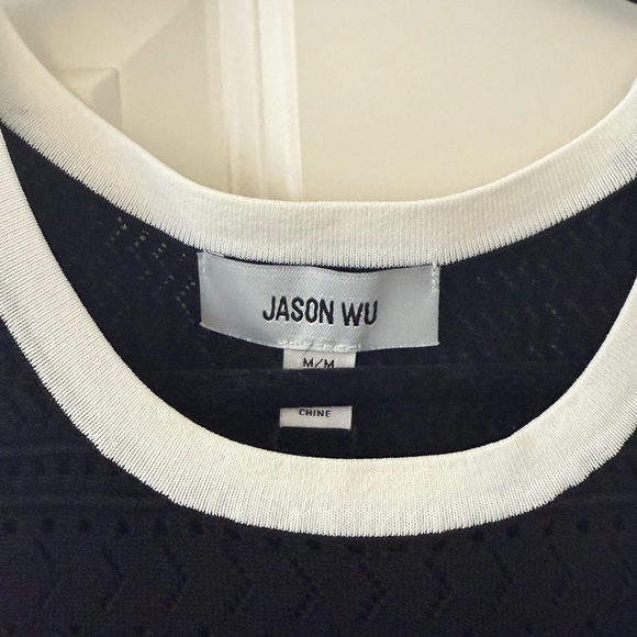 Jason Wu Pointelle Sleeveless Sweater with White Trim - Picture 7 of 8